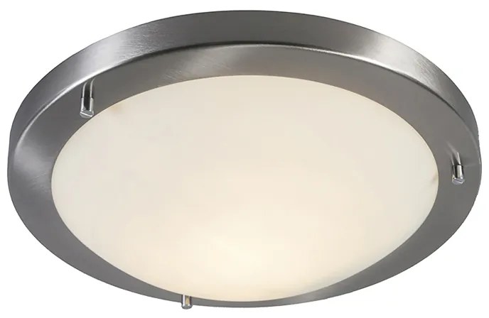 Buitenlamp Smart plafonnière staal 31 cm incl. WiFi A60 IP44 - Yuma Modern E27 IP44 Buitenverlichting rond