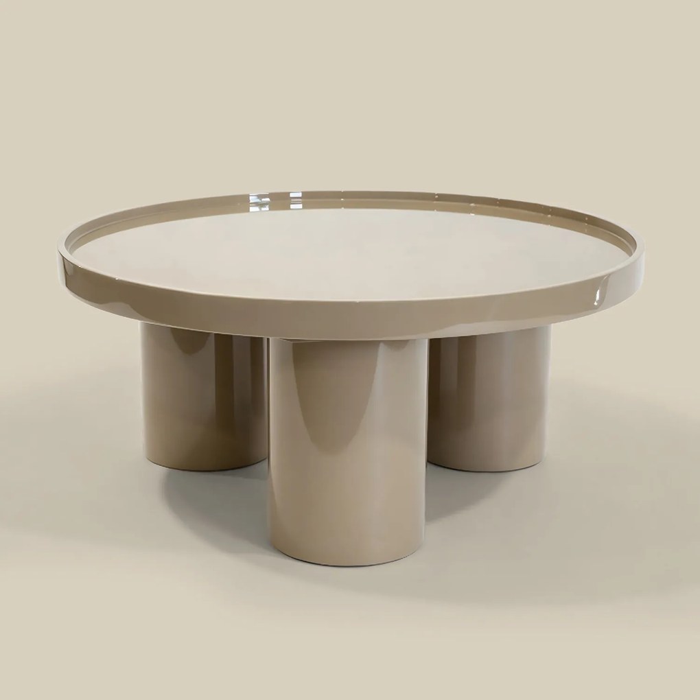 Salontafel Hoogglans Beige 80 Cm - 80 X 80cm.