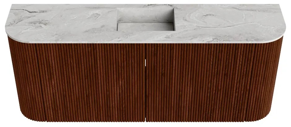 Mondiaz Joya DLux 105cm toiletmeubel ronding links/rechts ruby met wastafel faye midden zonder kraangat glace