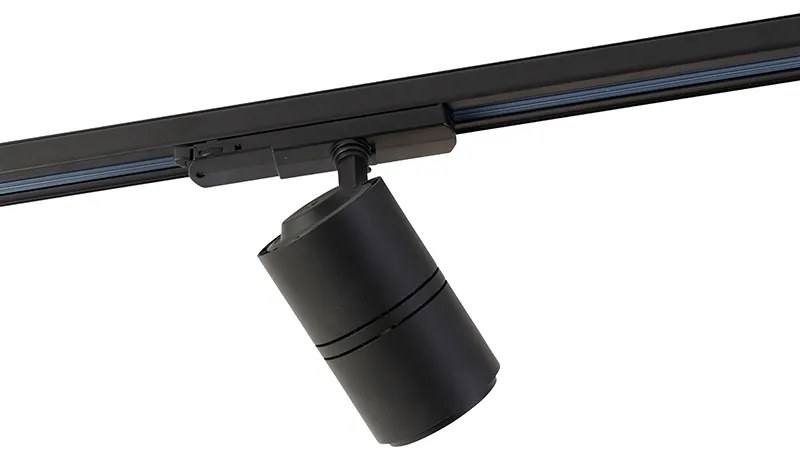 Moderne railspot zwart voor 3-fase rail incl. LED - 3-Phase Ruler