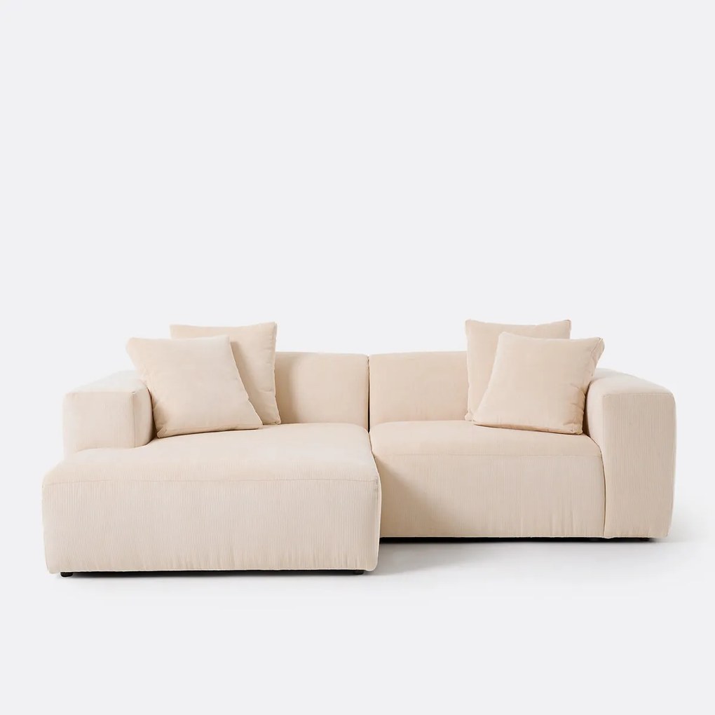 Linker hoekbank, ribfluweel, Liora