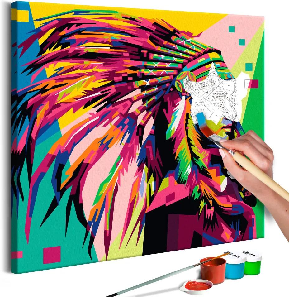 Doe-het-zelf op canvas schilderen - Native American 40x40