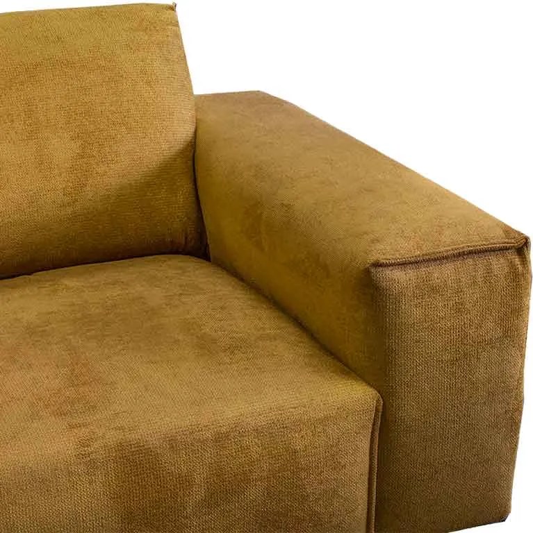 3 zitsbank - Höft - stof Regain okergeel 23