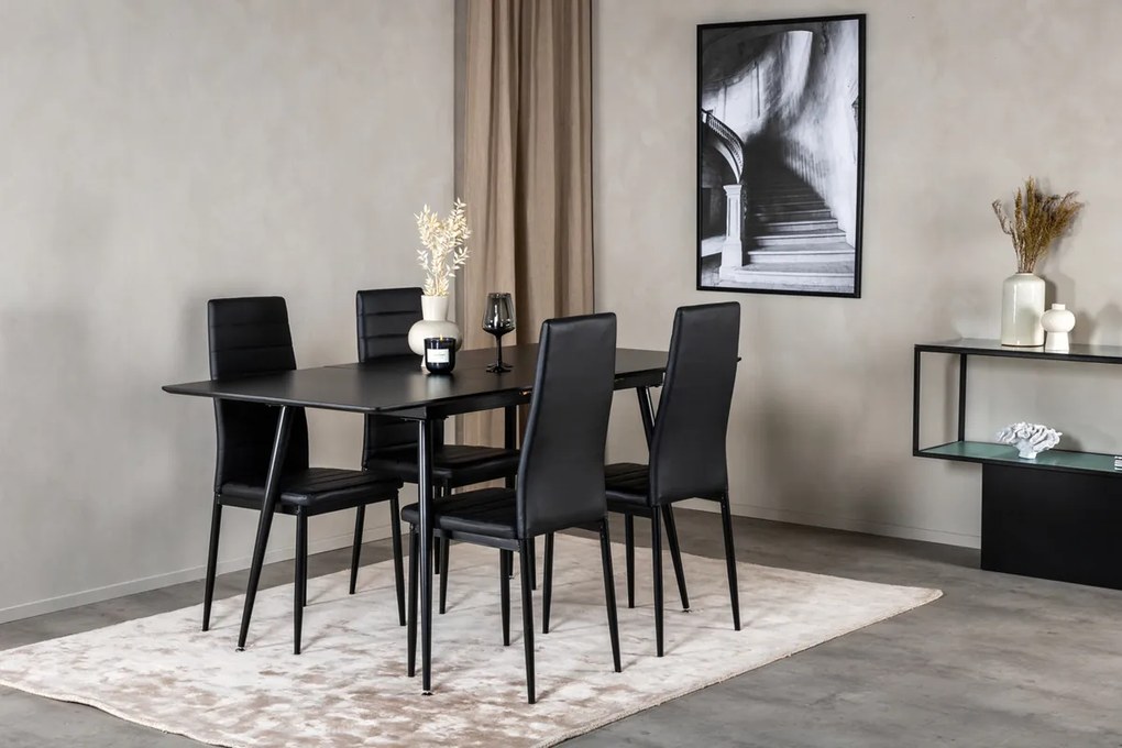 Jörn Eettafel - Mick - 120/160 x90 cm - Zwart - Uitschuibaar - Jörn