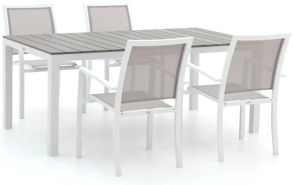 Diningset Bellagio  | 4 personen polywood | Tuinset stapelbaar | 5-delig | Kees Smit Tuinmeubelen