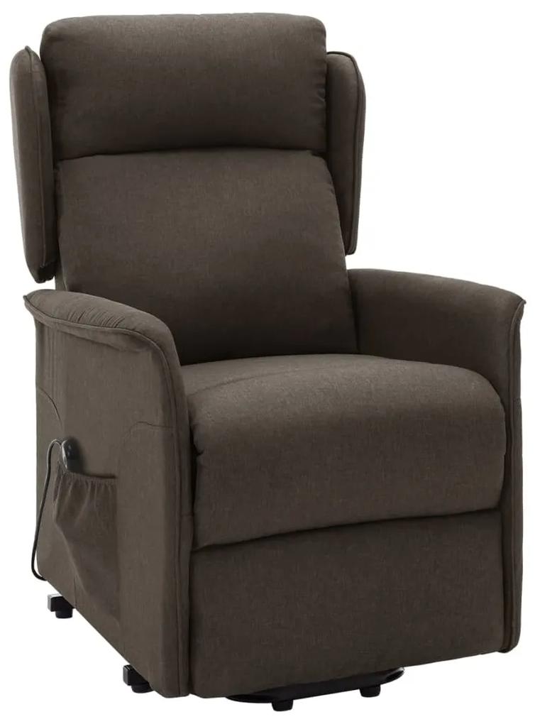 vidaXL Sta-op-stoel verstelbaar stof donkerbruin