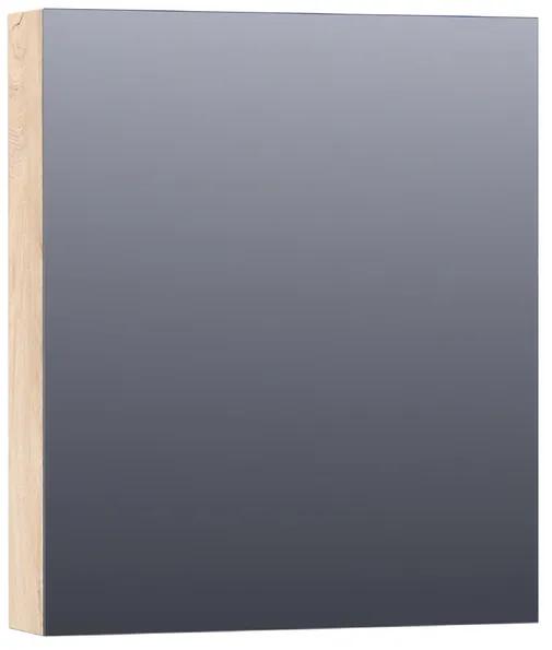 BRAUER Plain Spiegelkast - 60x70x15cm - 1 linksdraaiende spiegeldeur - MFC - sahara SK-PL60LSH