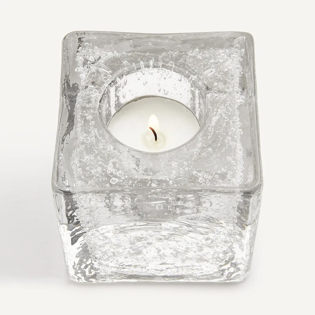 Handgeblazen glazen kandelaar, hoogte 8 cm, CASARE
