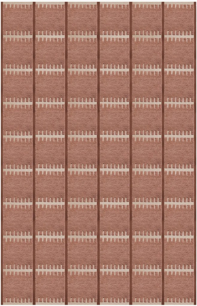 Handgeweven wollen vloerkleed Lilly met hoog-laagtextuur