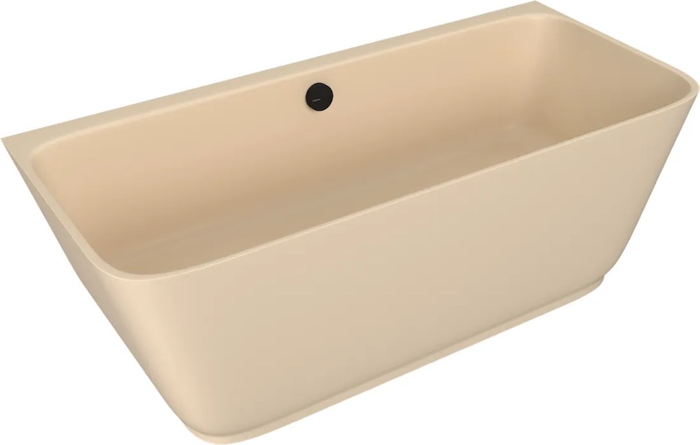 Polysan Skylla halfvrijstaand bad beige mat mineraalmarmer 170x75cm