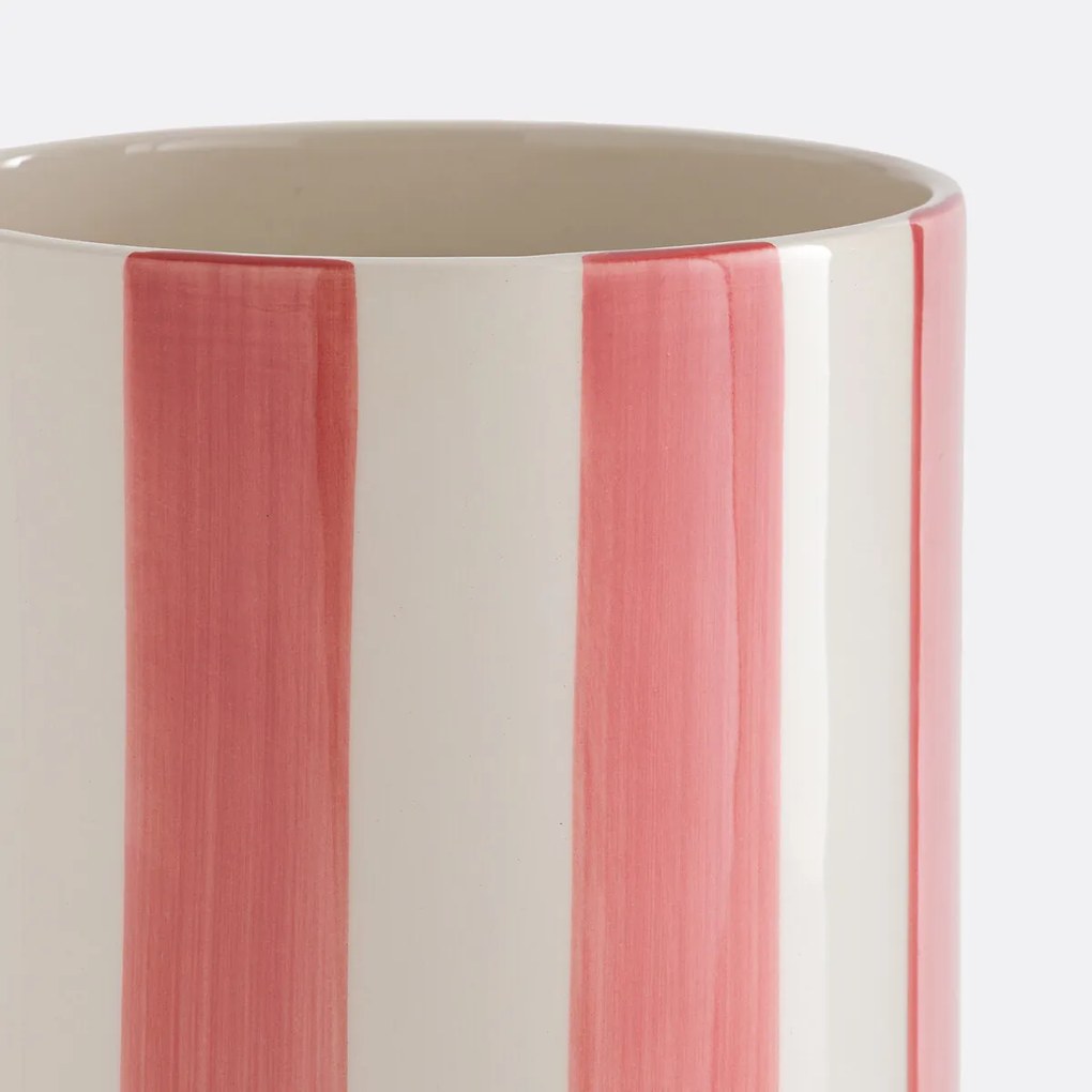 Gestreepte vaas van keramiek, H25 cm, Jaoma