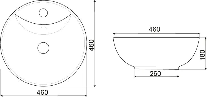 Kerra KR 191 GR waskom rond 46cm grijs