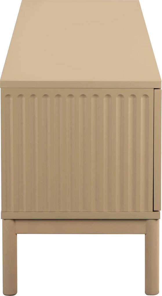 Mat Beige Tv-meubel Met Ribbels - 180x40x55cm.