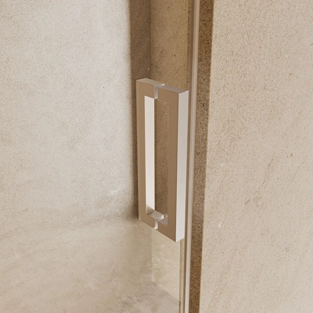 Saniclear Modern scharnieren + handvat voor douchedeur RVS