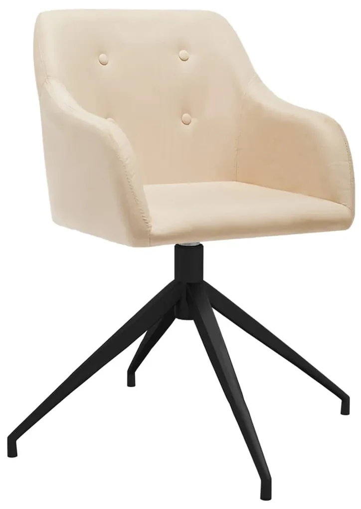 vidaXL Eetkamerstoelen draaibaar 2 st stof crèmekleurig