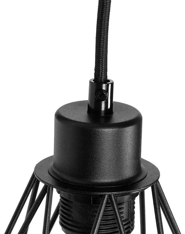 Smart wandlamp zwart met hout incl. Wifi A60 - Chon