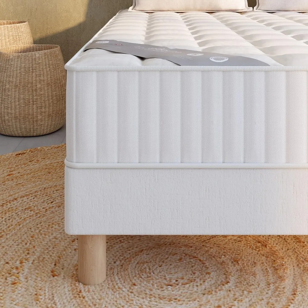 Set van lattenbodem en matras met 588 veren, zeer stevige ondersteuning, zacht ligcomfort