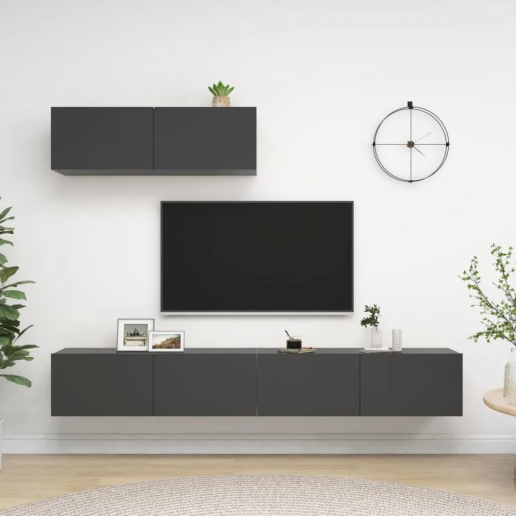 vidaXL Tv-meubelen 3 st spaanplaat grijs