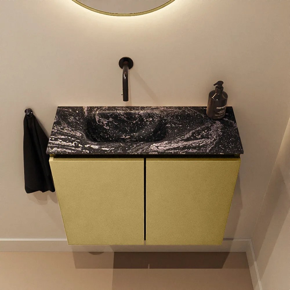 Mondiaz Ture DLux toiletmeubel 60cm oro met wastafel lava links zonder kraangat