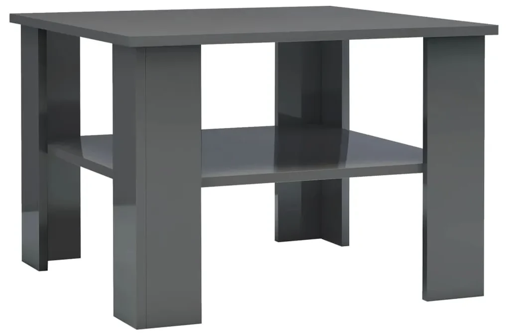 vidaXL Salontafel 60x60x42 cm bewerkt hout hoogglans grijs