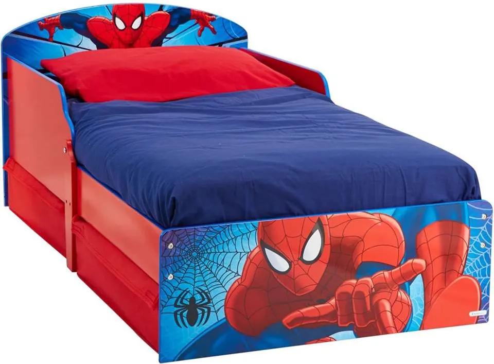 Bed Spiderman met lades - rood/blauw - 142x77x59 cm - Leen Bakker