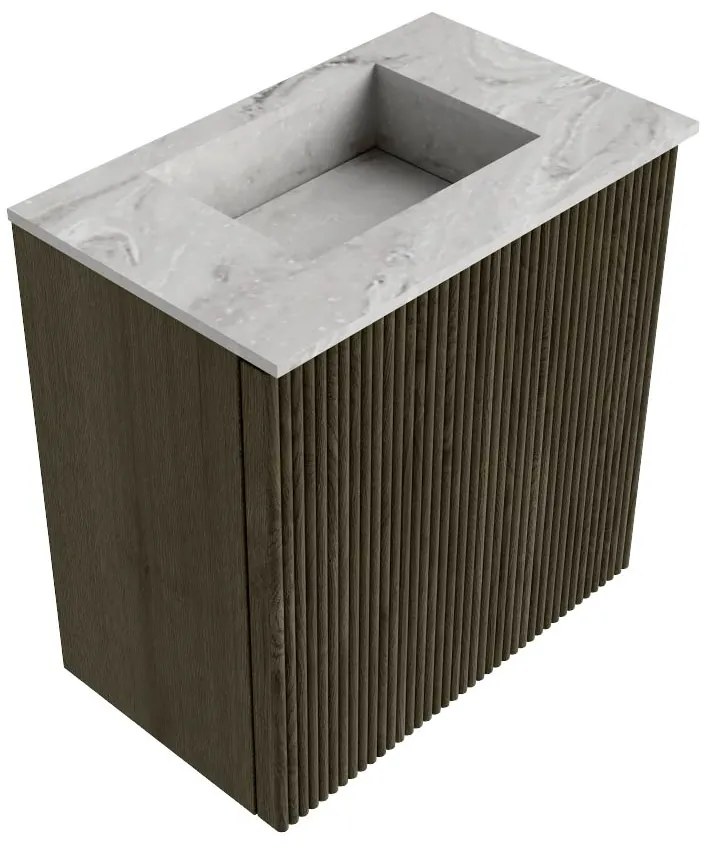 Mondiaz Joya DLux 40cm toiletmeubel shadow met wastafel faye midden zonder kraangat glace