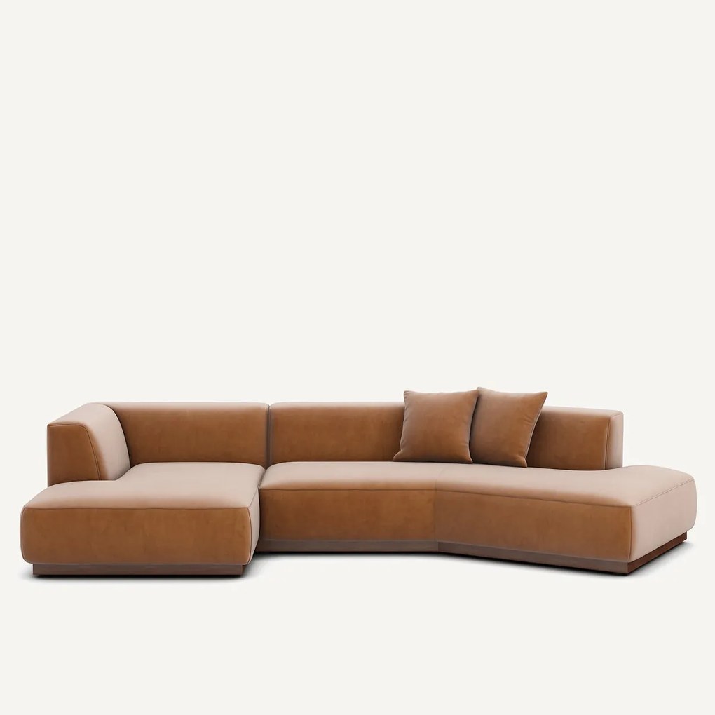 Linker open hoekbank fluweel, Jacopo