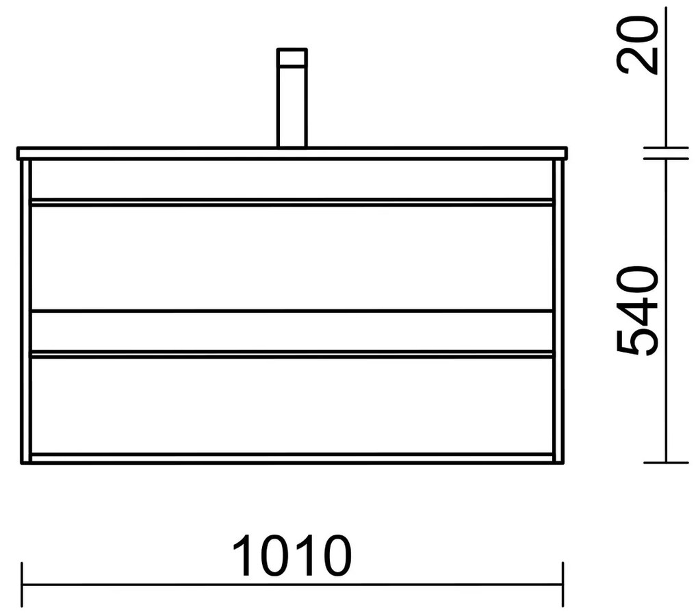 Muebles Resh badmeubel 100cm met 2 lades en wastafel wit mat