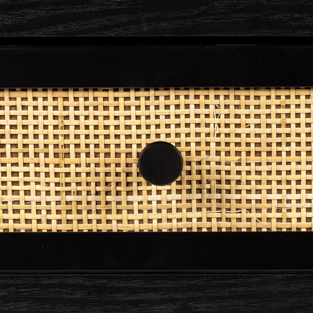 Japandi Kaptafel Met Rotan Lades - 120 X 40cm.