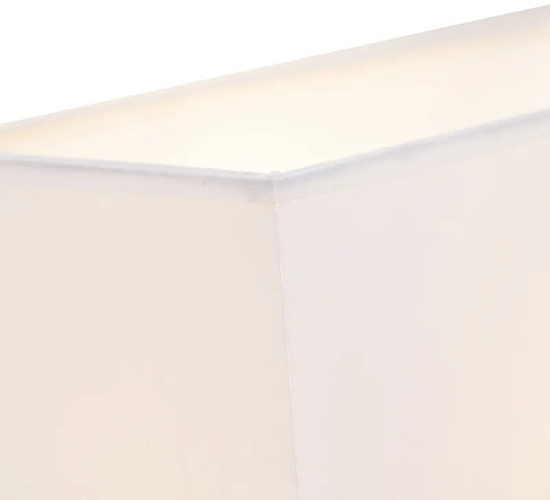 Moderne wandlamp staal met kap wit - Bergamo