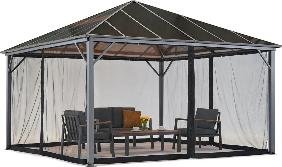 Tuinpunt prieel Milos 4x4m met klamboe