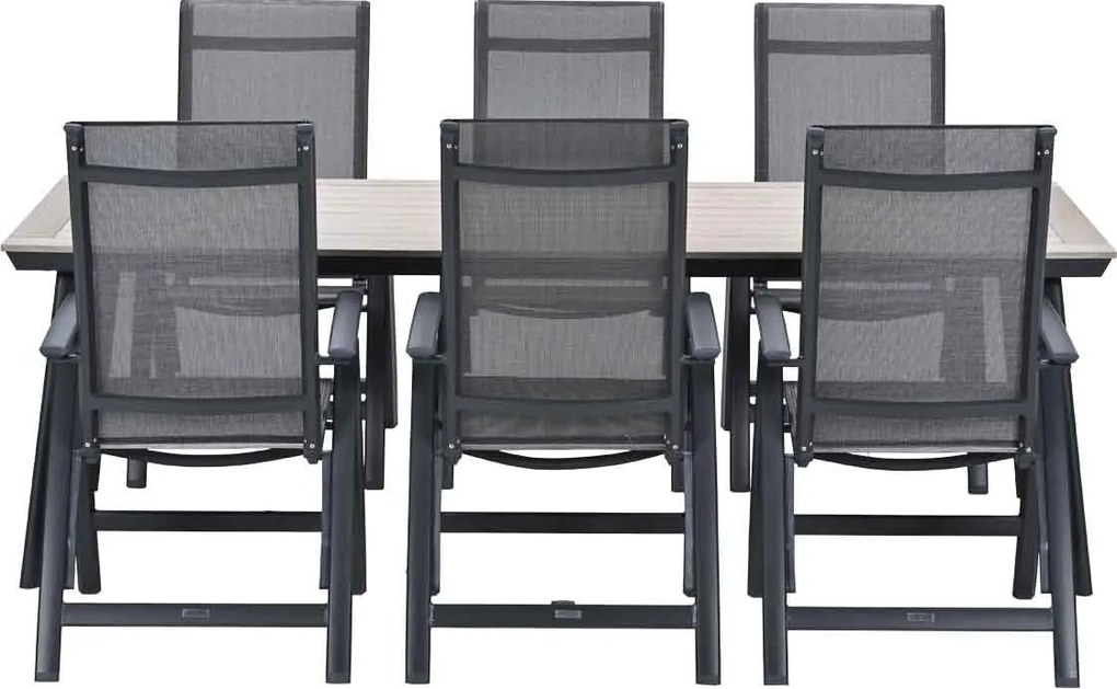 Garden Impressions Santana tuinset 7-delig verstelbaar - Penedo tuintafel 230x100 cm