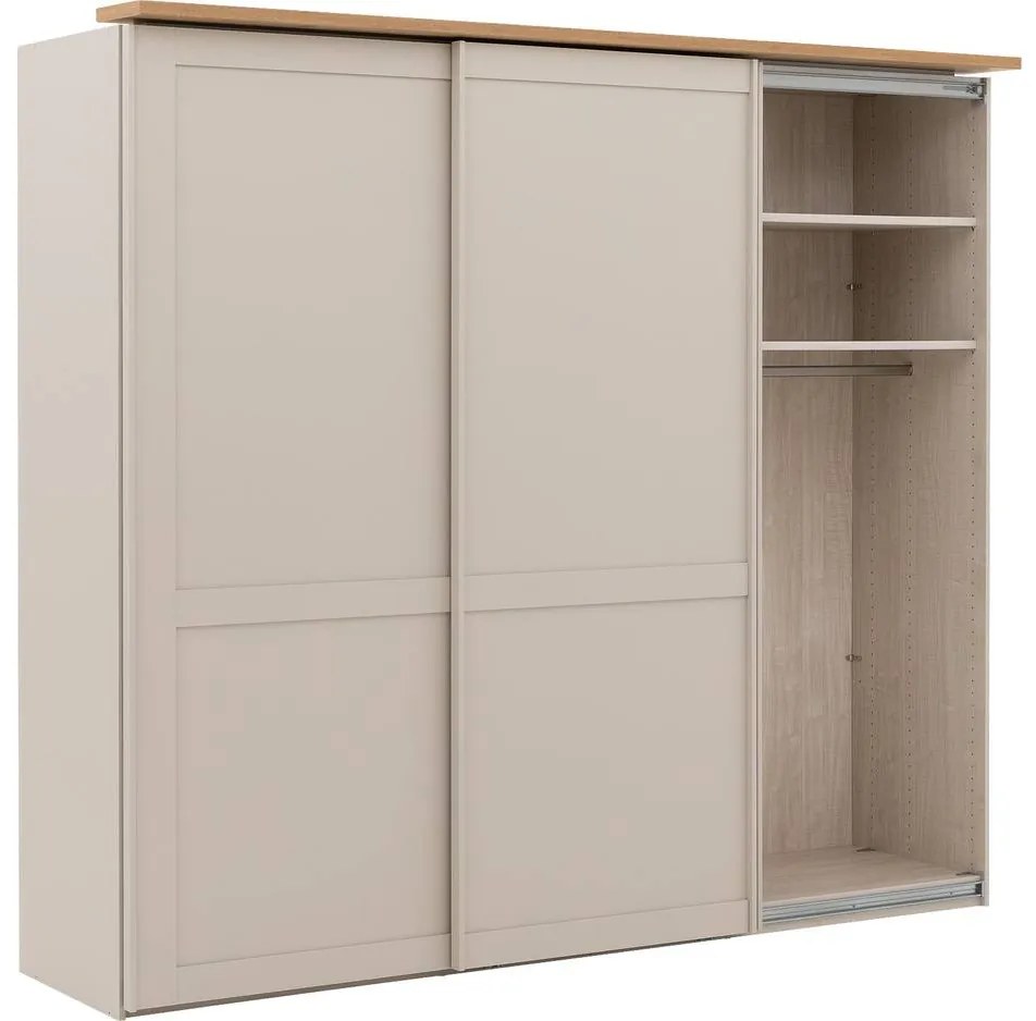 Goossens Kledingkast Riviera, Slaapkamerkast 250 cm breed, 217 cm hoog, 3 schuifdeuren