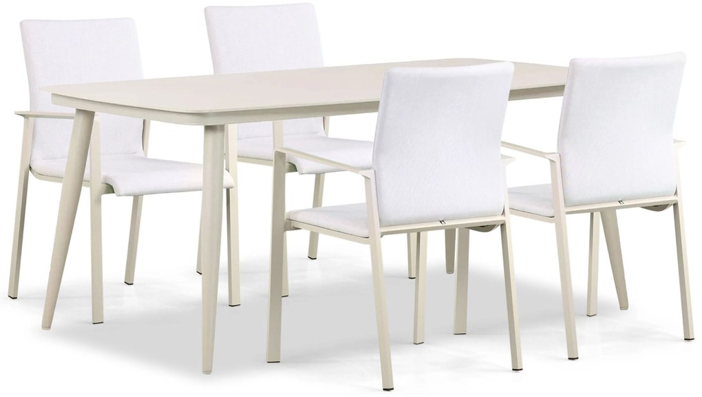 Tuinset 4 personen 180 cm Aluminium/textileen Taupe Lifestyle Garden Furniture Rome/Vienna