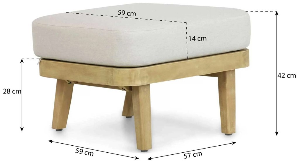 Bistroset 2 personen Teakhout/rope Naturel teak Coco Napoli