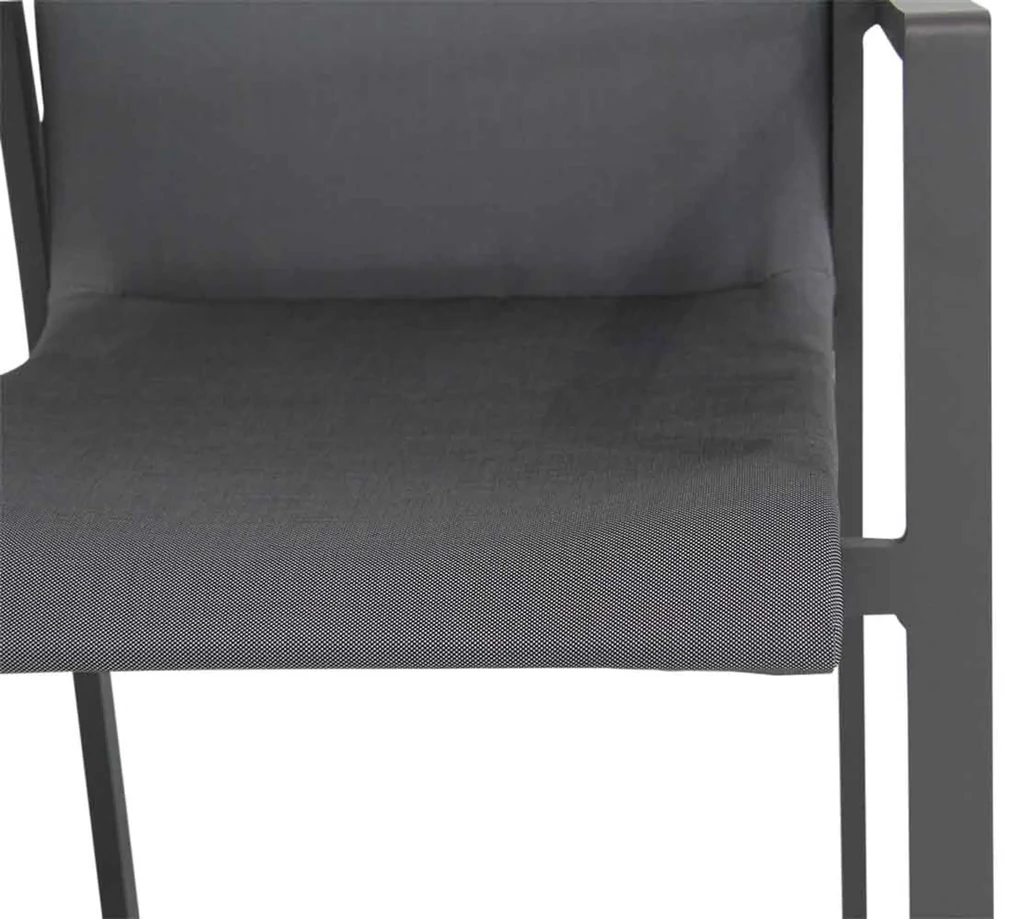 Tuinset Ronde Tuintafel 4 personen 120 cm Aluminium/textileen Grijs  Lifestyle Garden Furniture Rome/Graniet