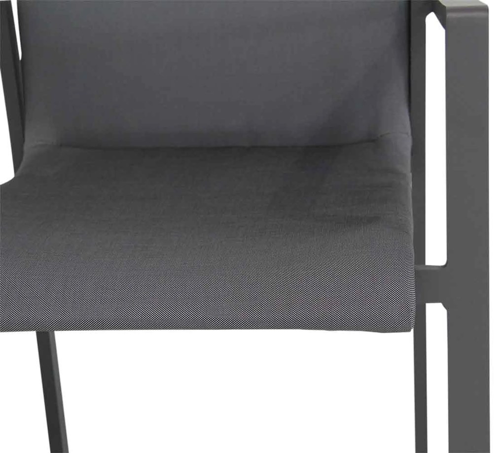 Tuinset Ronde Tuintafel 6 personen 150 cm Aluminium/textileen Grijs  Lifestyle Garden Furniture Rome/Livorno