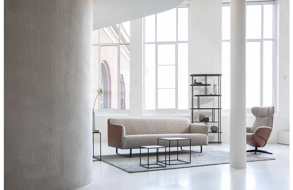 Goossens Excellent Bank Montreal cognac, leer, 2-zits, modern design