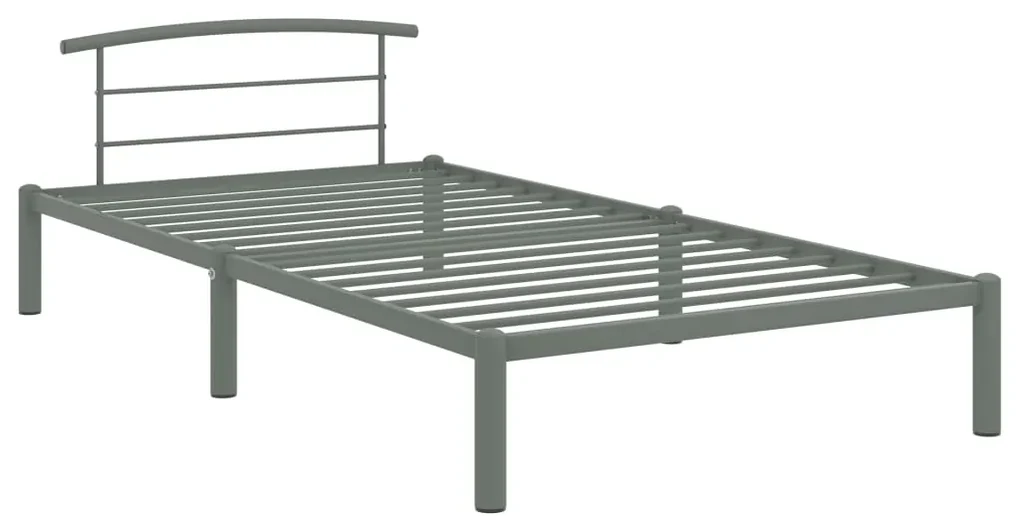 vidaXL Bedframe metaal grijs 90x200 cm