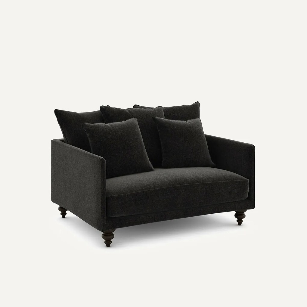 2-zits compacte bank in chenille fluweel, Lazare