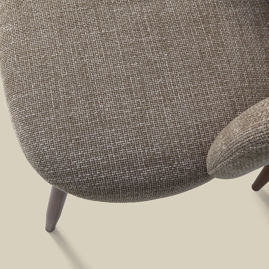 Walnoot Eetkamerstoel Met Ronde Rug Beige