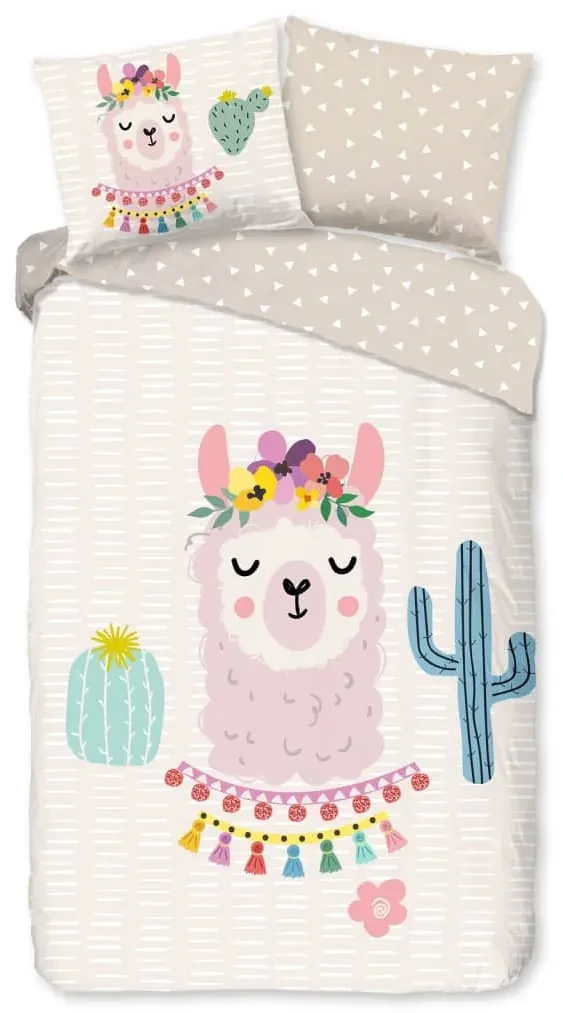 Good Morning Kinderdekbedovertrek LLAMA 140x200/220 cm meerkleurig