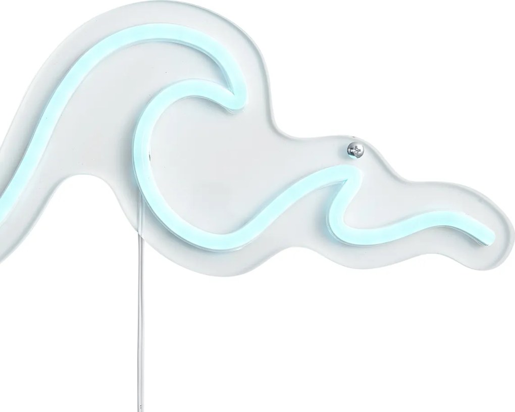 Neon wandlamp blauw incl. LED - Wave