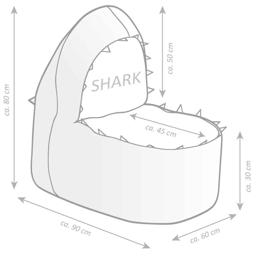 Brava Kinder Zitzak - Haai/Shark