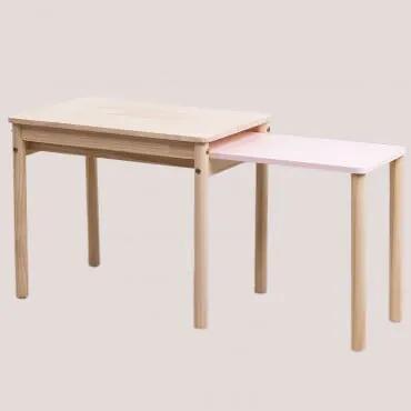 Uitschuifbare houten tafel (60-100x38 cm) Kandy Kids Natuurlijk Hout - Sklum