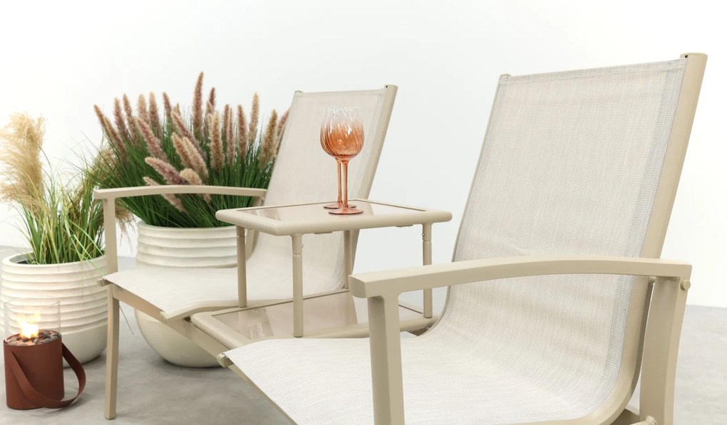 Tete-a-Tete aluminium tuinbank Felix - Latte/Beige