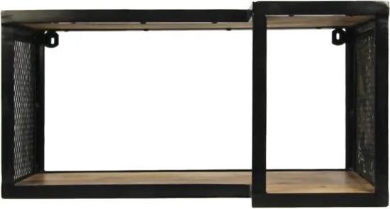Wandplank Brixton - 60x30 cm - mangohout/ijzer