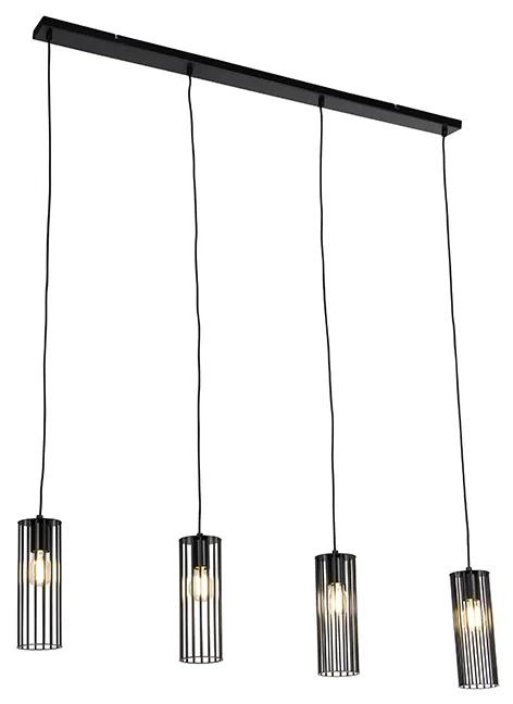 Eettafel / Eetkamer Moderne hanglamp zwart 4-lichts - Balenco Wazo Modern E27 Binnenverlichting Lamp
