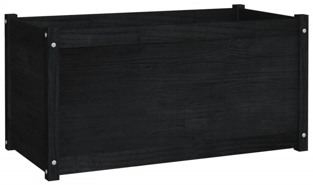 vidaXL Plantenbak 100x50x50 cm massief grenenhout zwart