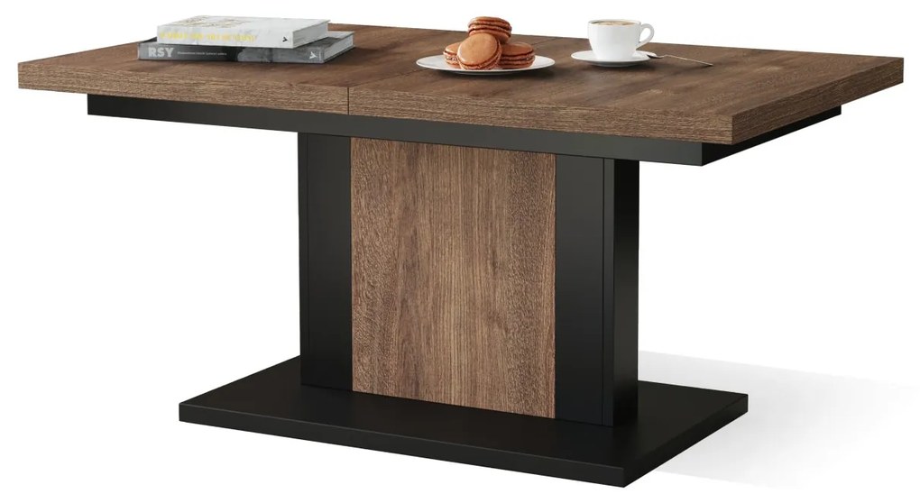 ORION bruin eiken / zwart, salontafel